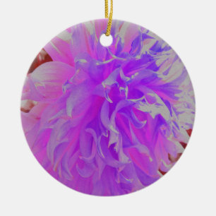Elegant Ultra-Violet Decorative Dahlia Flower Ceramic Ornament