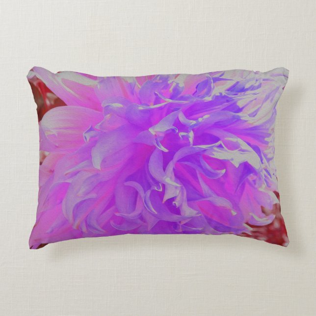 Elegant Ultra-Violet Decorative Dahlia Flower Cushion (Front)