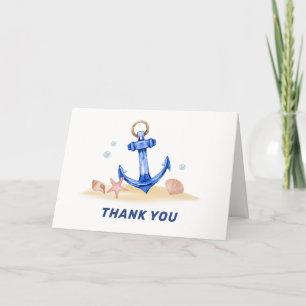 Elegant Under Sea Nautical Anchor Boy Baby Shower  Thank You Card