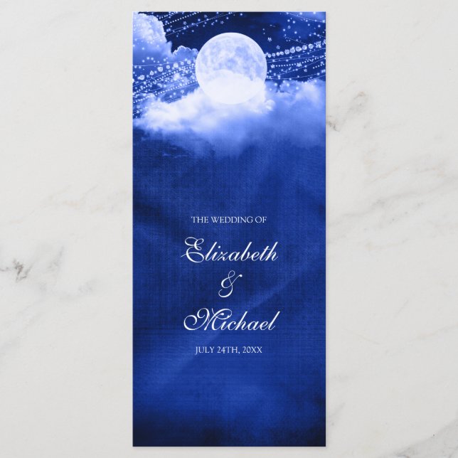 Elegant Under the Moonlight Wedding Program (Front)
