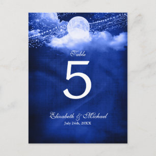 Elegant Under the Moonlight Wedding Table Number Postcard