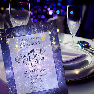 Elegant Under the Stars Galaxy Bat Mitzvah Invitation