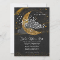 Elegant Under the Stars Gold Moon Glam Quinceanera