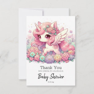 Elegant Unicorn Baby Shower Thank You Card