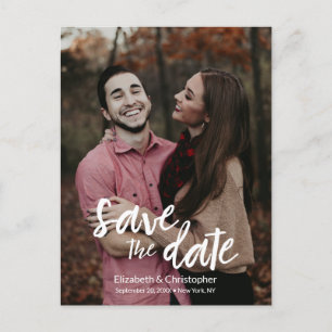 "Elegant Union" Personalised Modern Save the Date Announcement Postcard