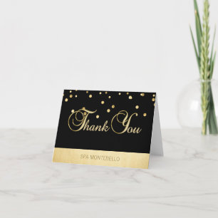 Elegant Unique Black Gold Foil Business Thank You