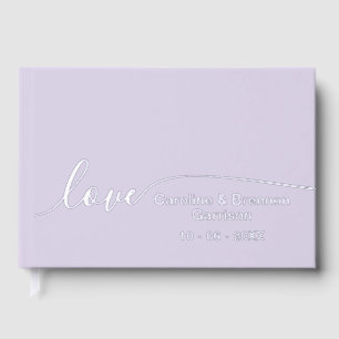 Elegant Unique Couple Names Love Text Gold Guest Book