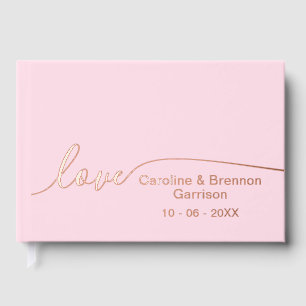 Elegant Unique Couple Names Love Text Gold Guest Book