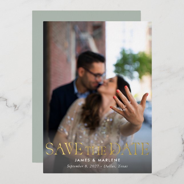 Elegant Unique Typography Photo Wedding (Front/Back)