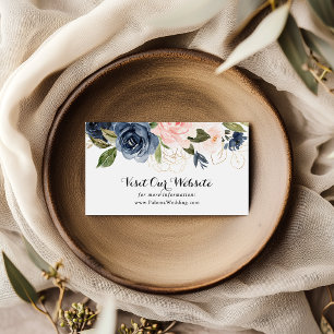 Elegant Unique Winter Floral Wedding Website Enclosure Card