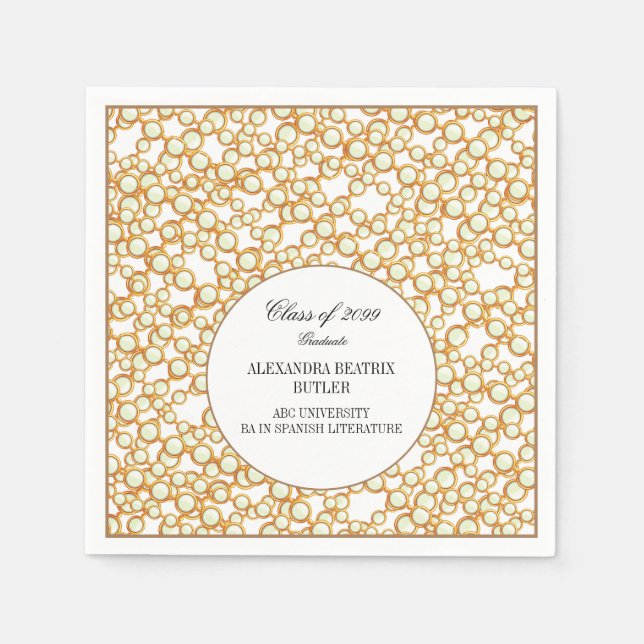 Elegant University Master's Grad Graduation Party Napkin (Front)