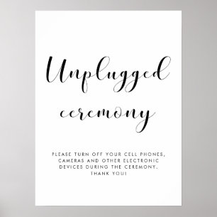 Elegant Unplugged ceremony wedding sign