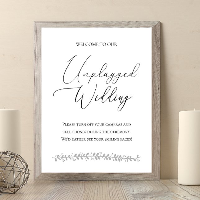 Elegant Unplugged No Electronics Wedding Sign (Creator Uploaded)