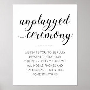 Elegant Unplugged Wedding Ceremony Sign