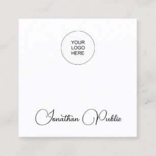 Elegant Upload Your Logo Here Professional Modern Square Business Card