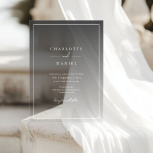 Elegant Urban Grey Gradient Acrylic Wedding  Invitations