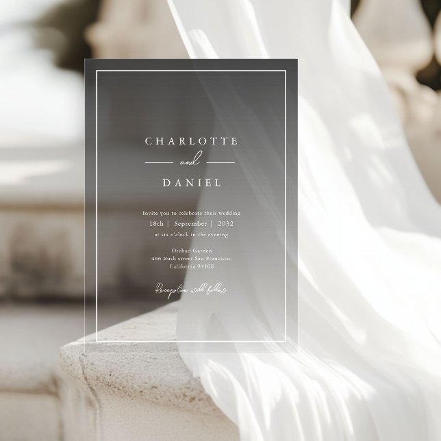 Elegant Urban Grey Gradient Acrylic Wedding  Invitations (Elegant Urban Grey Gradient Acrylic Wedding  Acrylic Invitations)
