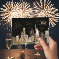 Elegant US 250th Birthday NYC Gold Firework