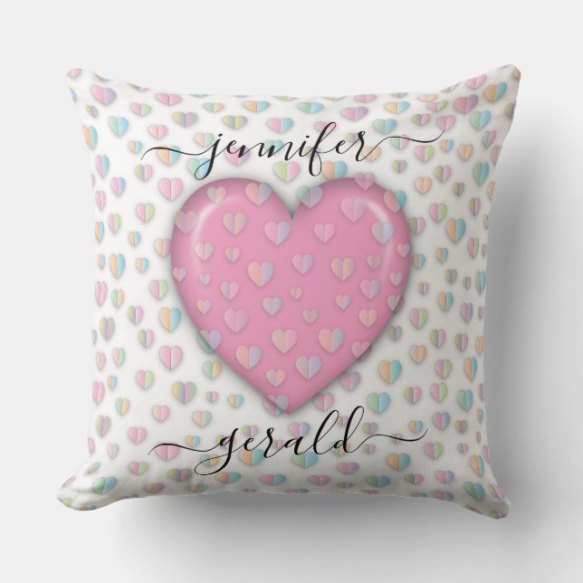 Elegant Valentine Heart Design Cushion (Front)