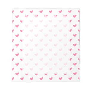 Elegant Valentine pink white tiny heart pattern Notepad