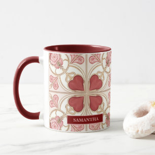 Elegant Valentine’s Day Bistro Tile Mug