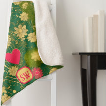 Elegant Valentine’s Day, monogram, moss