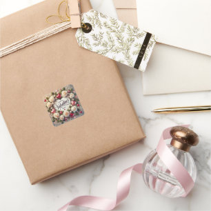 Elegant Valentine's Day Design with Roses Square Sticker