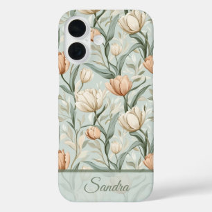 Elegant Valentine'S Day Gift Tulip Floral Custom iPhone 16 Case
