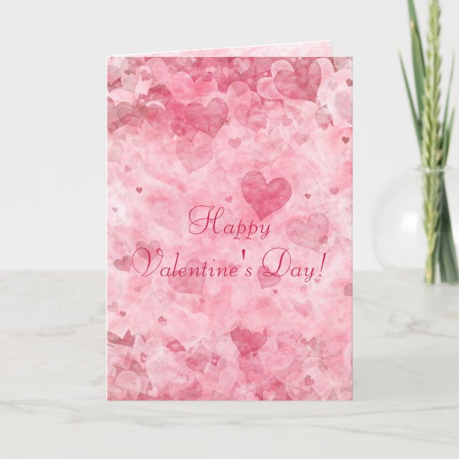Elegant Valentine's Day Hearts Card (Front)