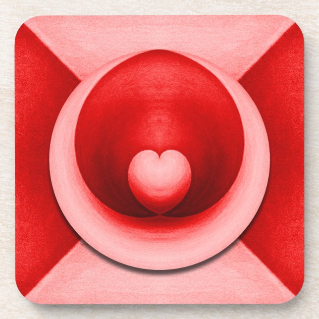 Elegant Valentine's Day Love Heart Coaster (Front)