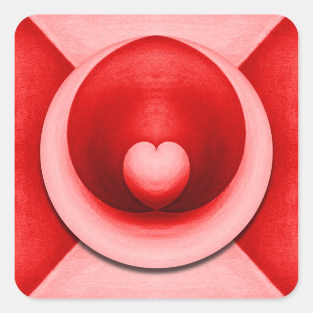 Elegant Valentine's Day Love Heart Square Sticker (Front)