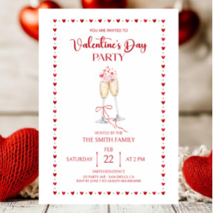Elegant  Valentine's day party  Invitation