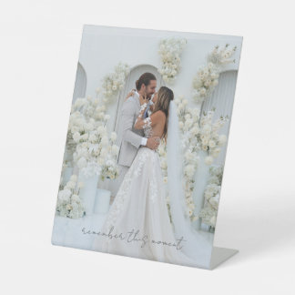 Elegant Valentine's Day Photo Remember This Moment Pedestal Sign