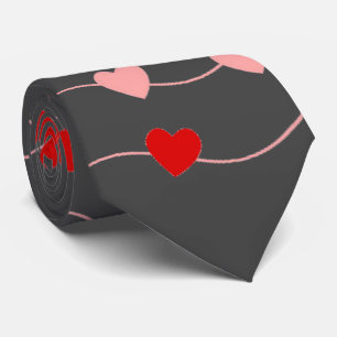 Elegant Valentines Day String of Hearts Mens Tie