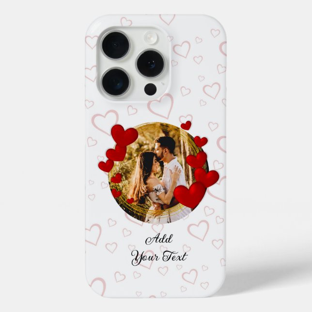 Elegant Valentines, Love, Anniversary Red Heart Case-Mate iPhone Case (Back)