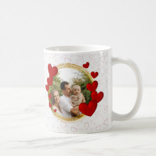 Elegant Valentines, Love, Anniversary Red Heart Coffee Mug