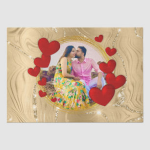 Elegant Valentines, Love, Anniversary Red Heart Tissue Paper