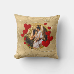 Elegant Valentines, Love, Anniversary Red Hearts Cushion
