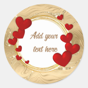 Elegant Valentines, Love, Anniversary Wedding Classic Round Sticker