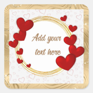 Elegant Valentines, Love, Anniversary Wedding Square Sticker