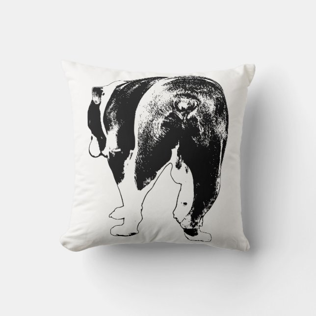 Elegant Vector Bulldog, Winter Edit Cushion (Front)
