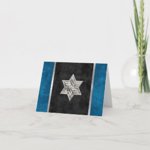 Elegant Velvet Look Silver Star of David Thank You Card