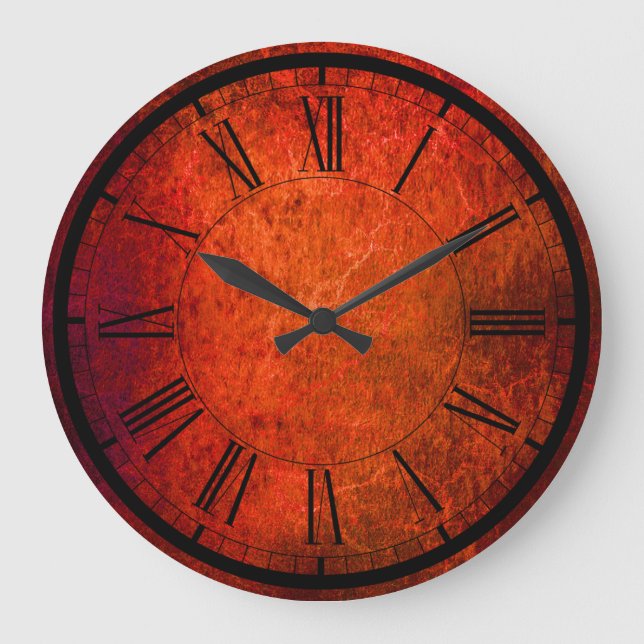 Elegant velvet red wall clock (Front)