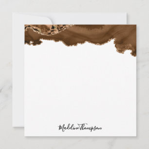 Elegant Velvet Rust Gold Marble Agate Geode Square Card