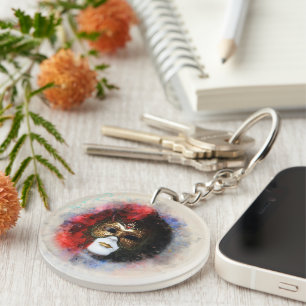 Elegant Venetian Carnival Mask Keychain – Timeless