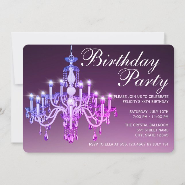 Elegant Venetian Chandelier | Birthday Party Invitation (Front)