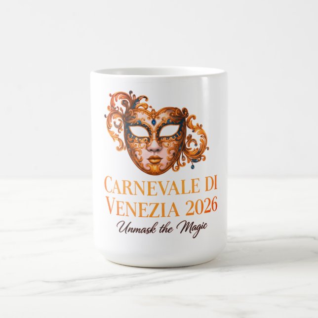 Elegant Venetian Mask Ceramic Mug (Center)