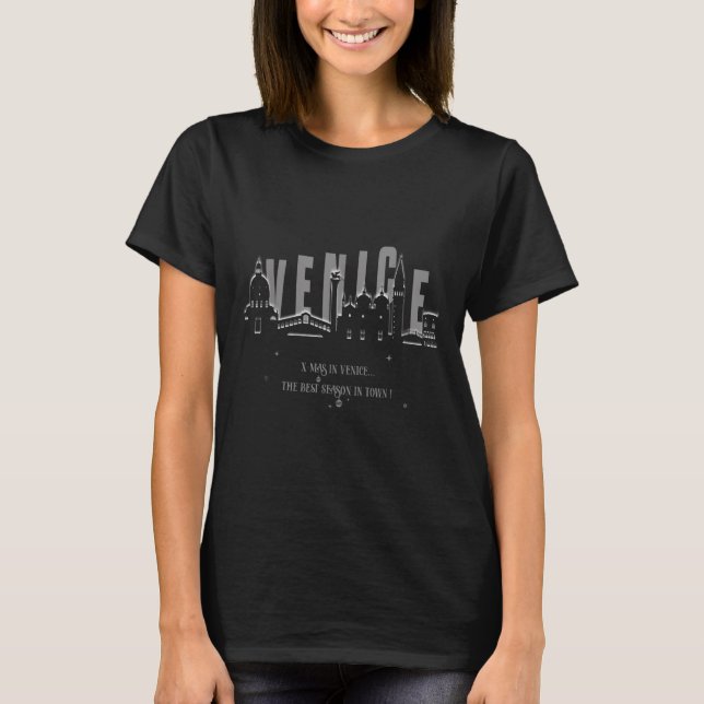Elegant Venice Skyline Xmas Version  T-Shirt (Front)