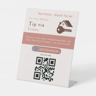 Elegant Venmo Tips QR Code Sign Venmo Tips