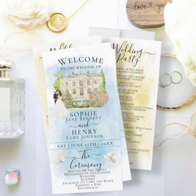 Elegant Venue Bride Groom Luxury Wedding Program (Creator Uploaded)